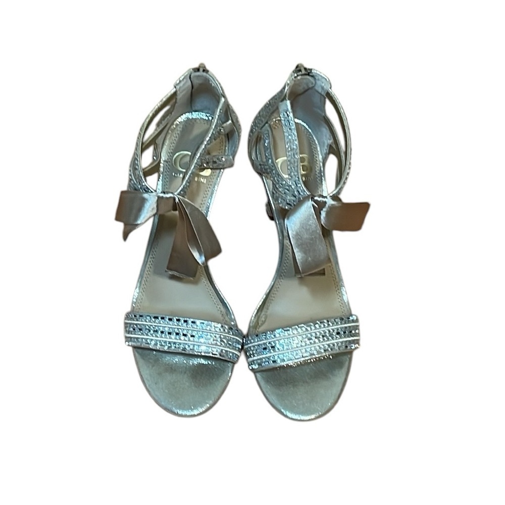 Gianni Bini Prom-Queen Light Gold Sandals, Heels, bows, 7.5